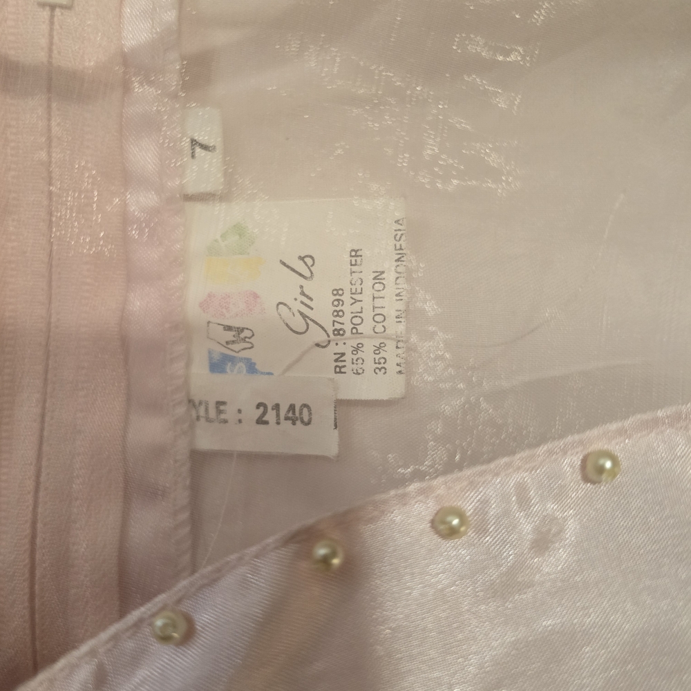 Vintage Elegant Pink Formal Kids Dress Size 7